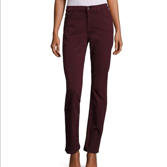 NEW Jen7 For All Mankind Slim Straight Leg Velvet Red Jeans